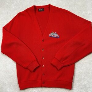 Vintage 70s Wrangler Sweater Mens Med Cardigan Grandpa Arizona Wildcats USA Made